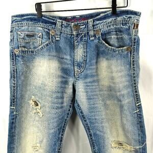 Rivet De Cru Jeans 38x35 Distressed Japanese Denim